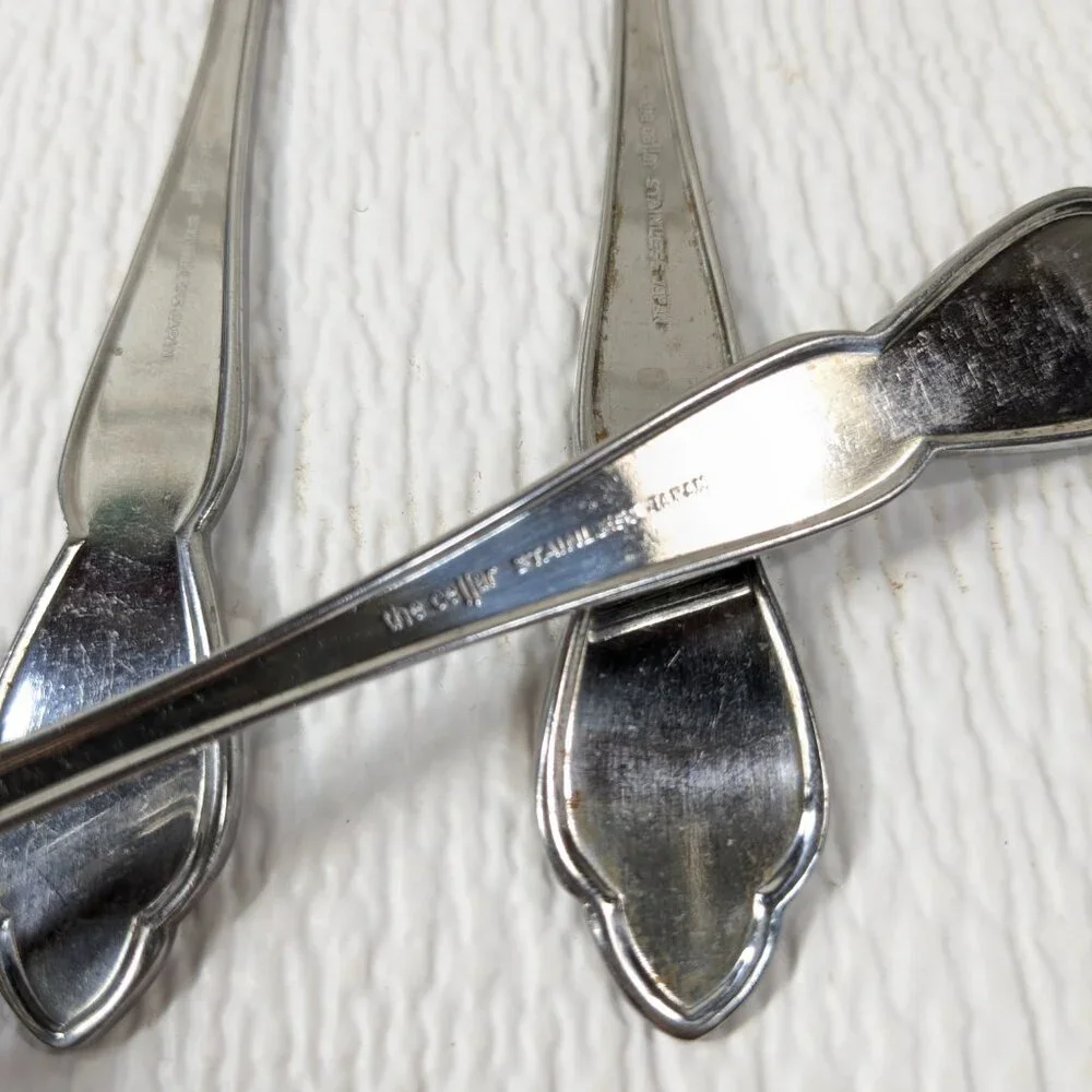 Vintage The Cellar LIVINGSTON place oval soup spoon SET 5 Stainless‎ steel